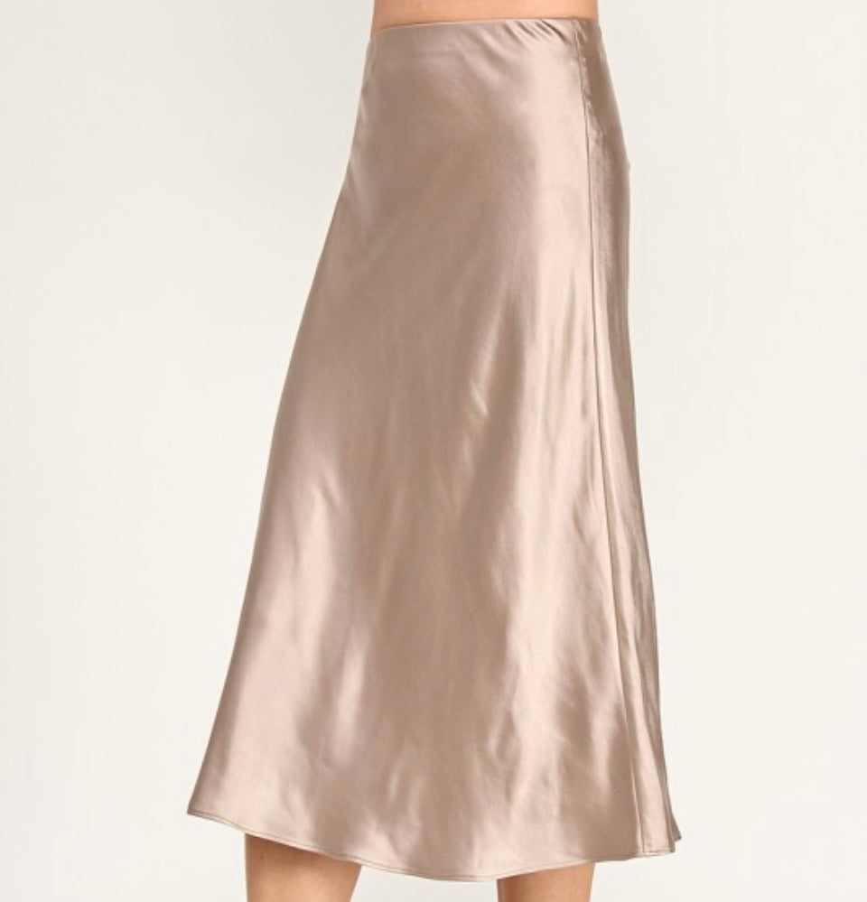 Satin Skirt Champagne