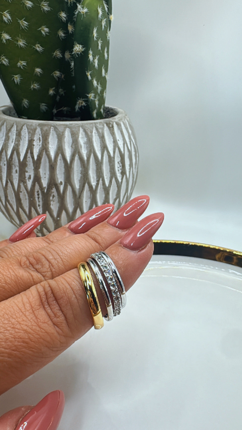 4 Band Two Tone Ring Size 8