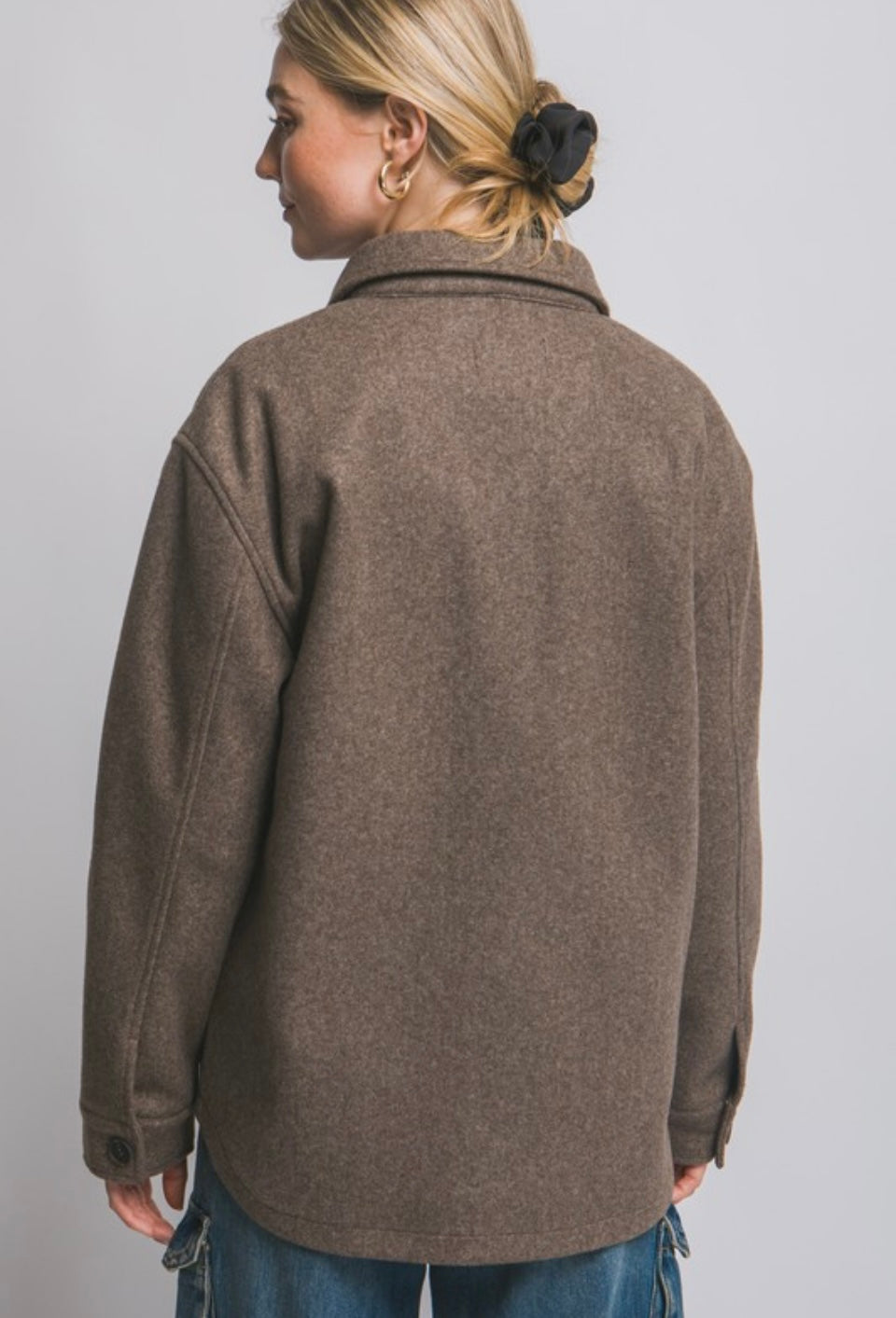 Brown Fleece Shacket