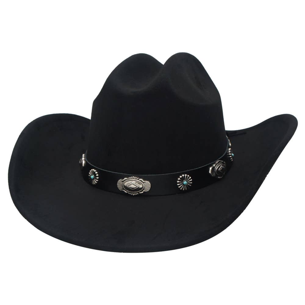 SW CONCHO MIX BANDED MICROSUEDE COWBOY HAT