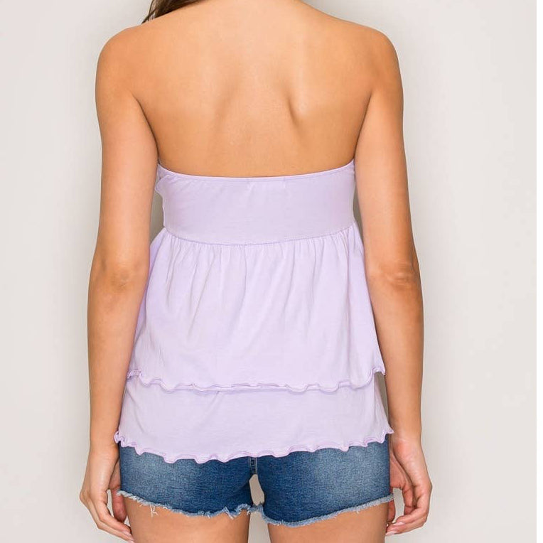 Connie Ruffle Adjustable Tube and Halter Top