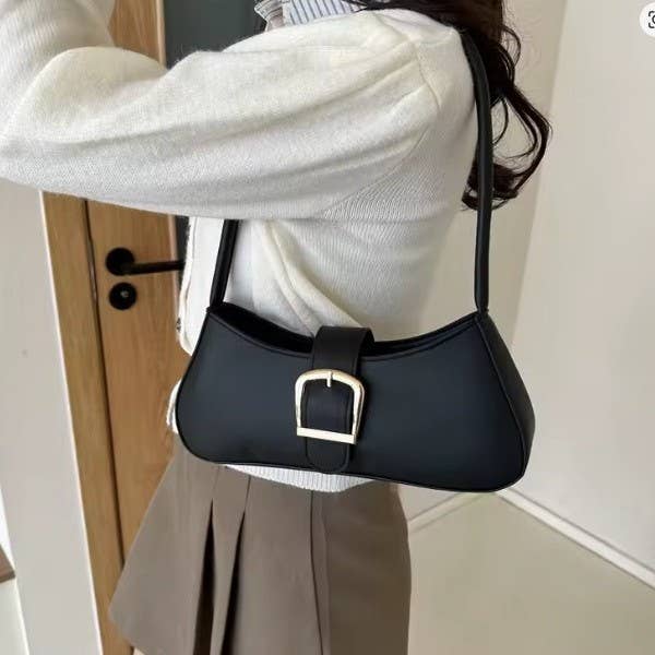 Shoulder Handbag Clutch Purse Faux Leather Bag Black