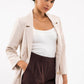 SOLID FOLDED SLEEVE BLAZER