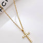 18K STAINLESS STEEL TARNISH FREE CROSS NECKLACE GOLD or Silver