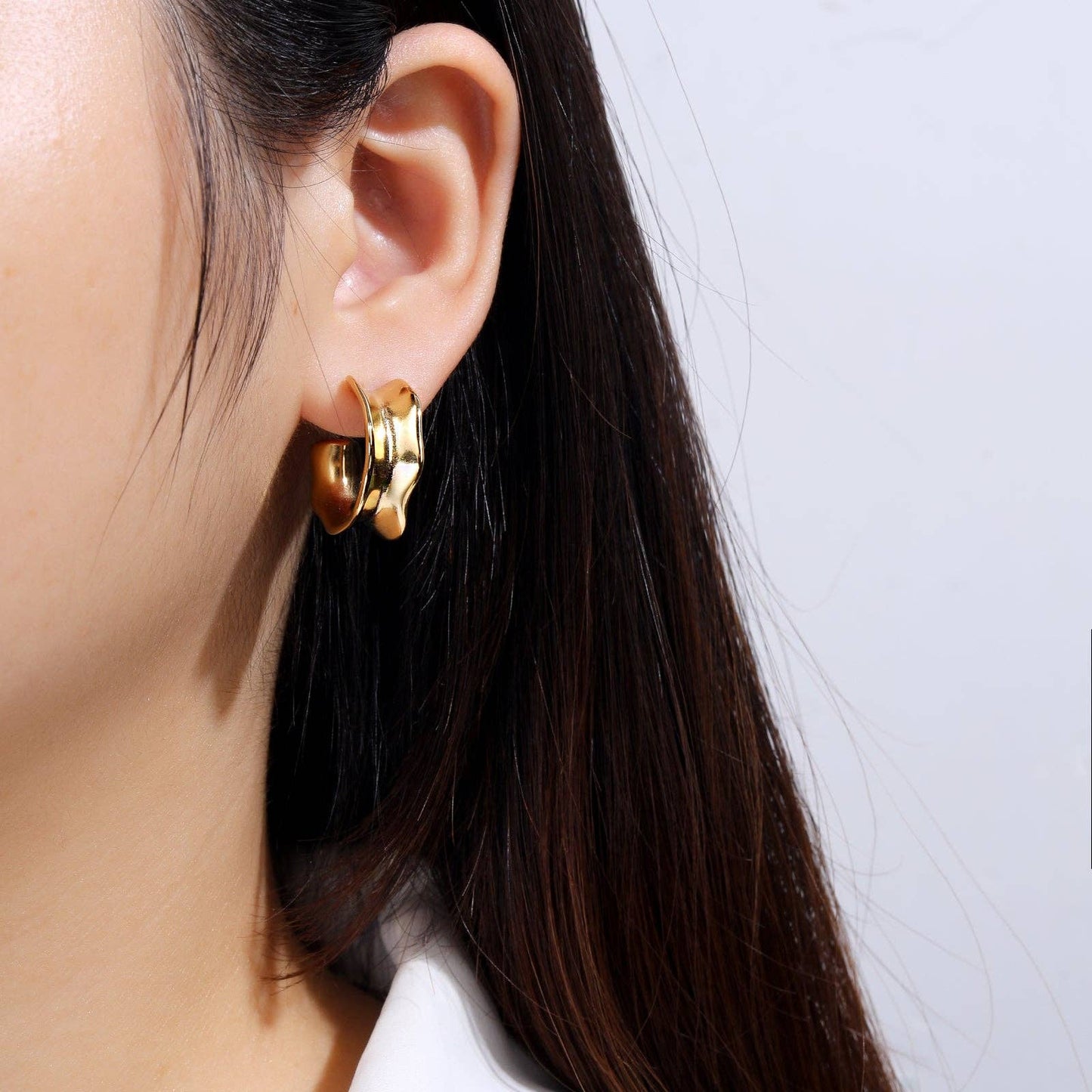 Chunky Gold Hoop Earrings Trendy