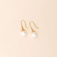 18K Gold PVD Stainless Steel Large Pearl Drop Earrings: Gold