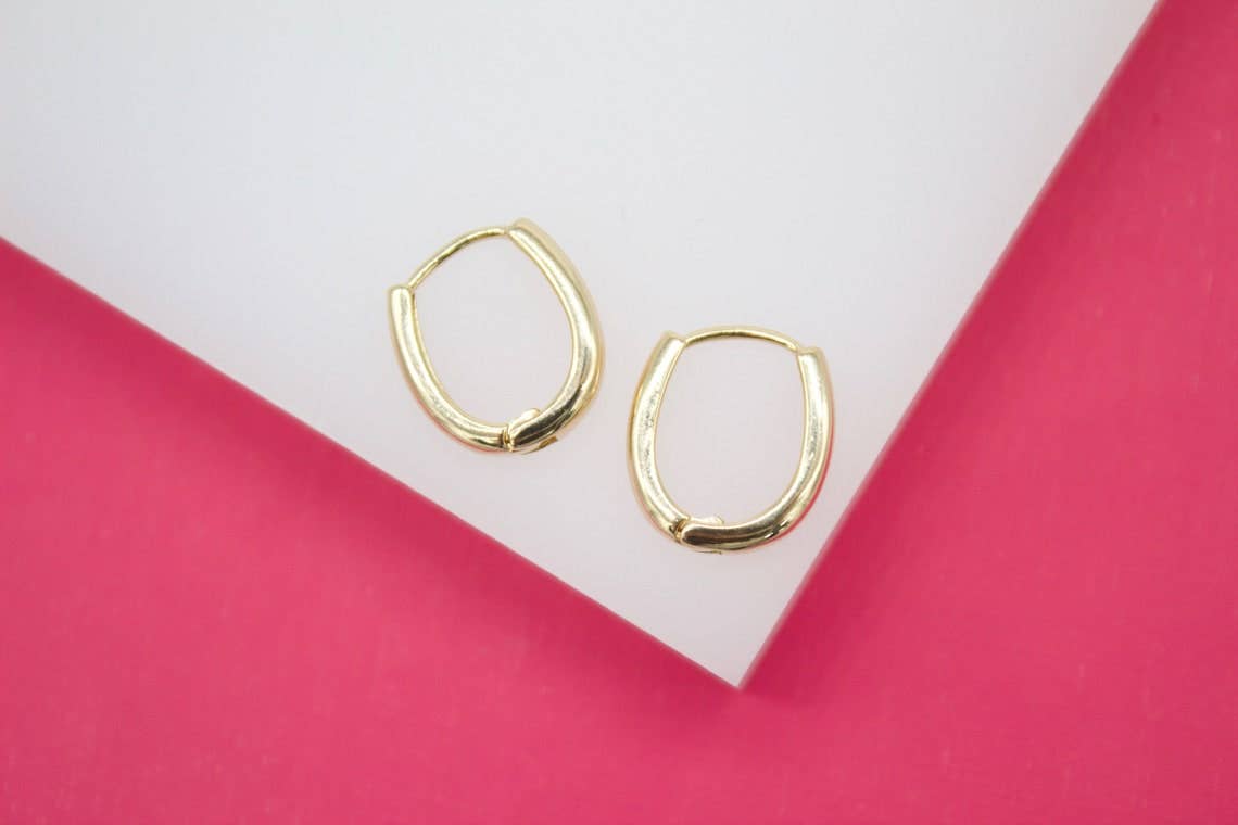 Leilani 18K Gold Filled Simple 3mm Huggies Earrings
