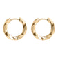 18K Gold PVD Stainless Steel Textured Twisted Huggie Hoop Earrings / ERJ0026: Stainless / 18mm