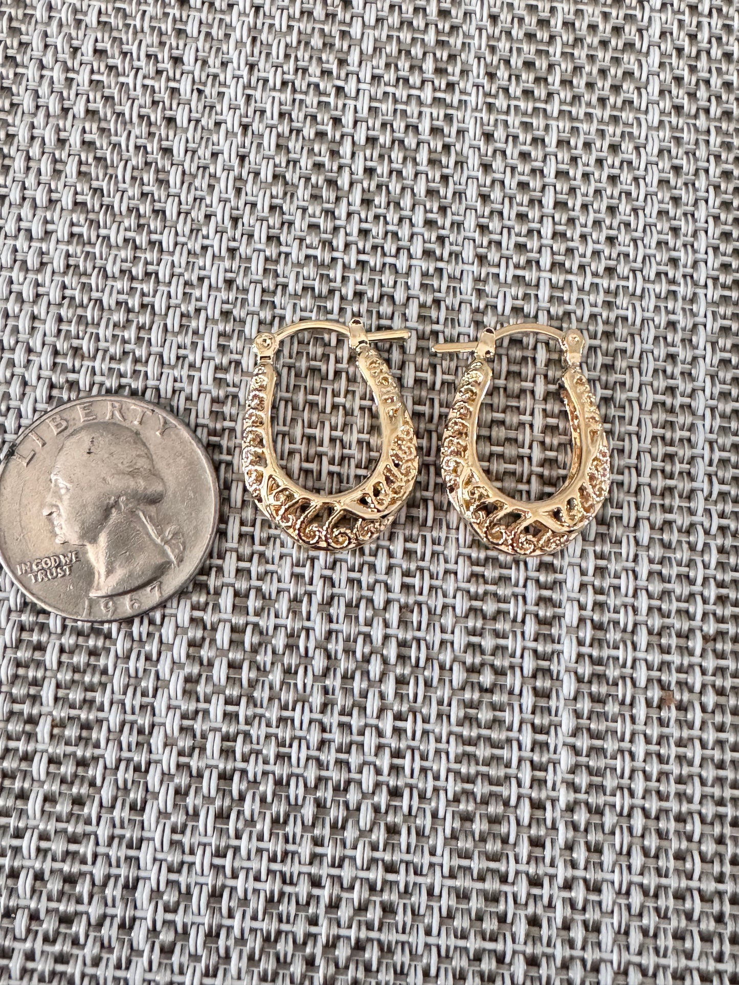 18K Gold Filled Designed Hoops