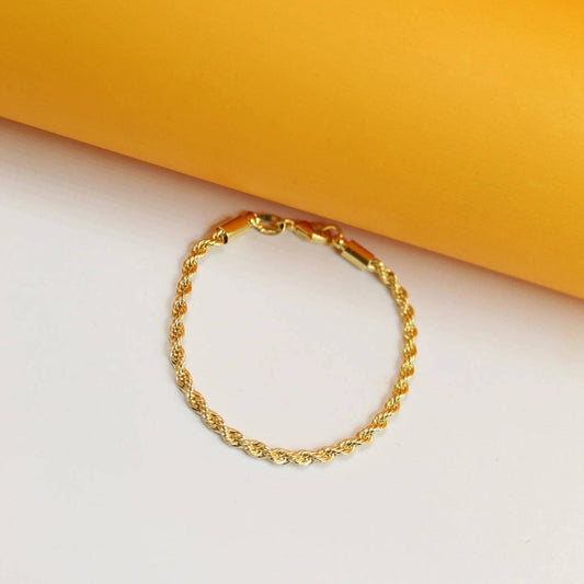 Rope Chain Bracelet With Round Cap.       7' Inch (Bracelet)