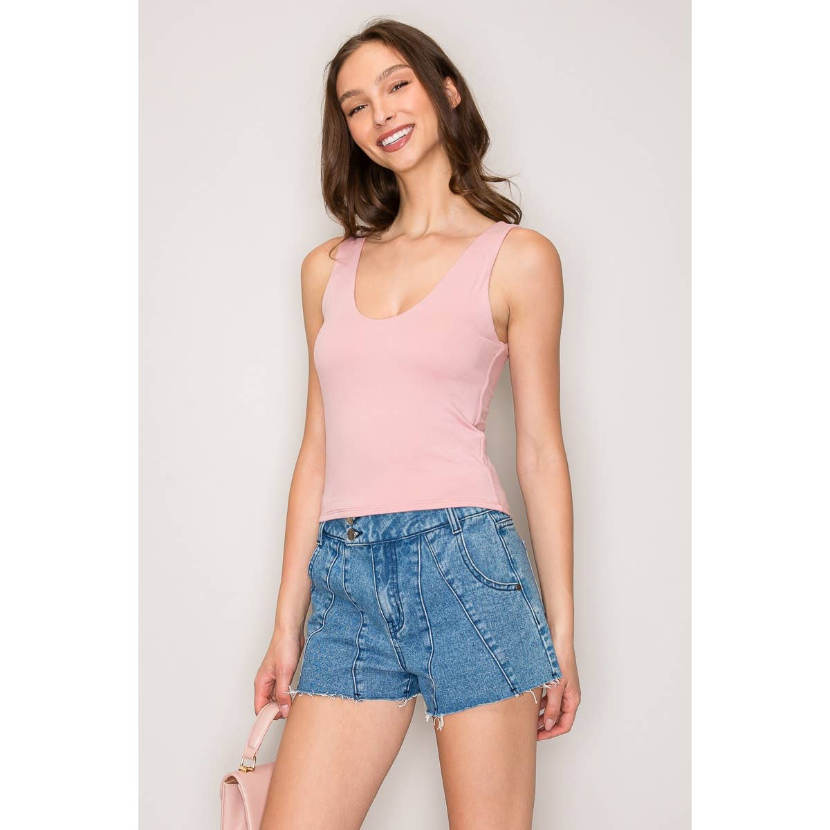Double Layer Top with Scoop Neckline
