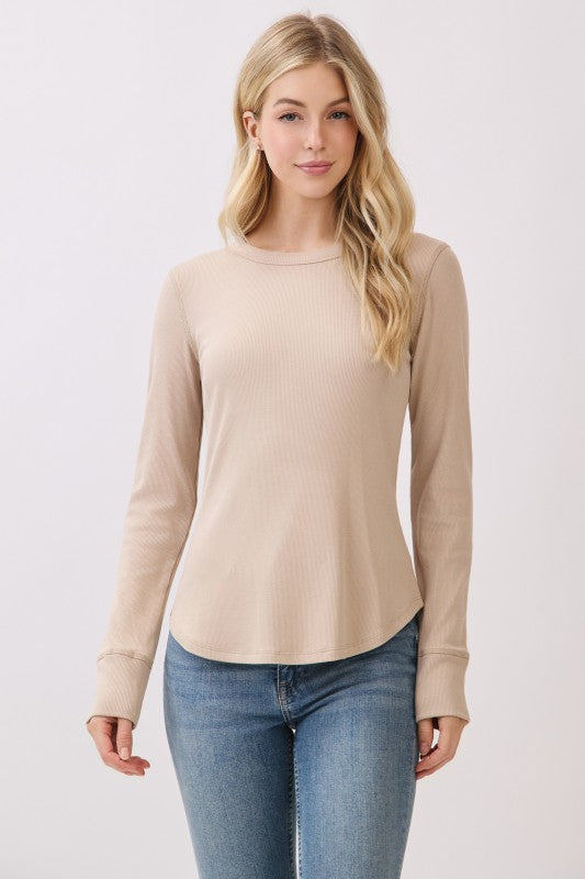 Ribbed Crew Neck
