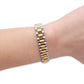 18k Gold Filled Two-Tone Strap Link Bracelet: 16 cm (Women)