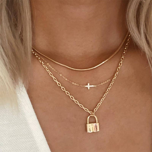 18K STAINLESS STEEL TARNISH FREE LAYERED NECKLACE Gold