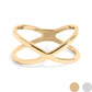 18K Gold PVD Stainless Steel Atomic X Geometric Ring