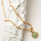 Winslow Non-Tarnish Green Stone Pendant Chain Necklace: Green