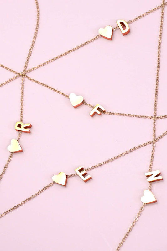 18K STAINLESS STEEL TARNISH FREE INITIAL NECKLACE: A,G, H,L