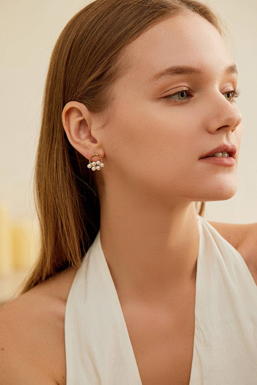 Gold Pearl Dangle Drop Earring For Women