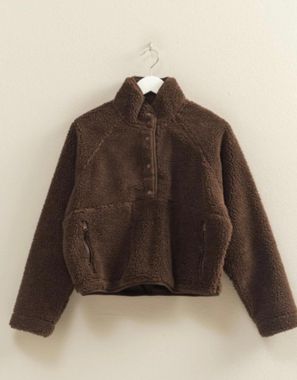 Cozy Sherpa Half Snap Jacket