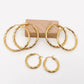 18K Gold Plated Stainless Steel Cable Hoop Earrings - Medium