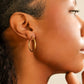 18K Gold PVD Stainless Steel Round Tube Hoop Earrings: Stainless 25mm
