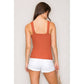Scoop Neck Double Layer Rib Tank Top