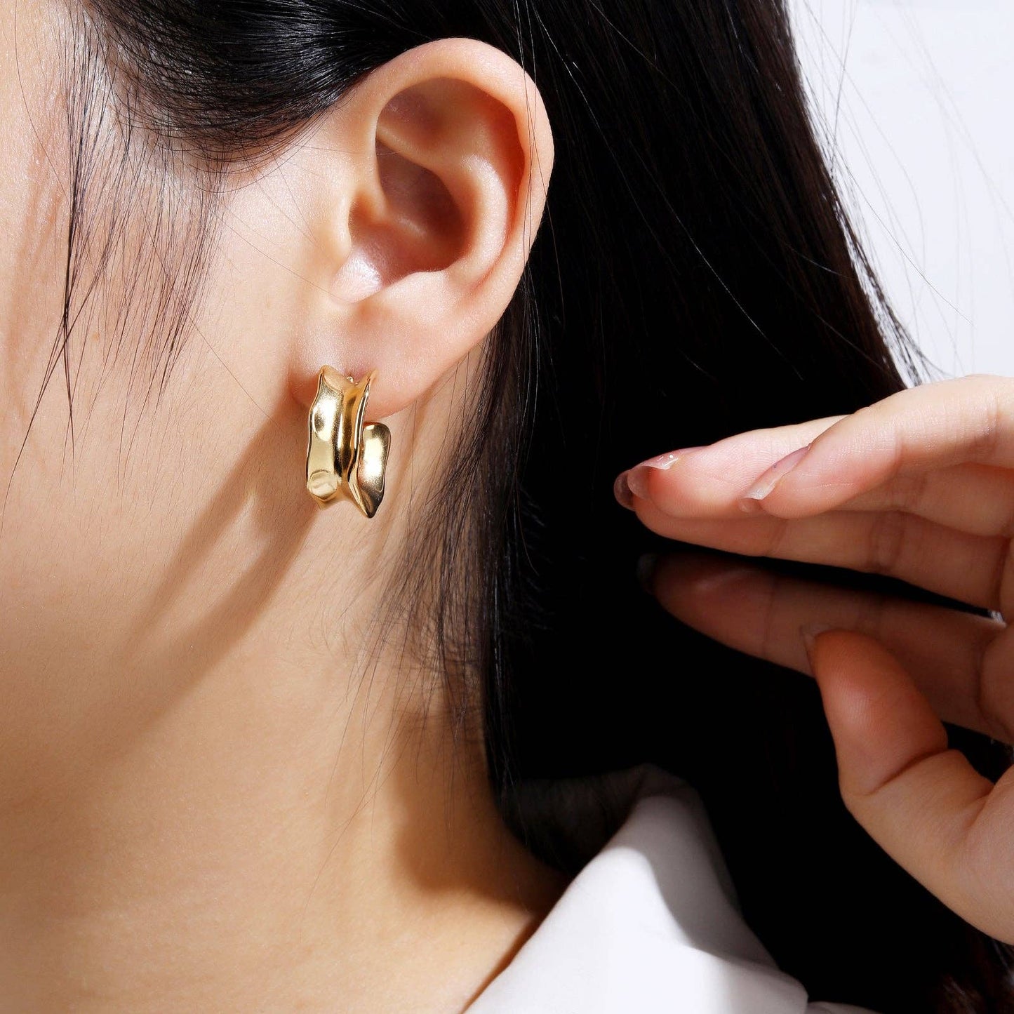 Chunky Gold Hoop Earrings Trendy