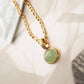 Winslow Non-Tarnish Green Stone Pendant Chain Necklace: Green
