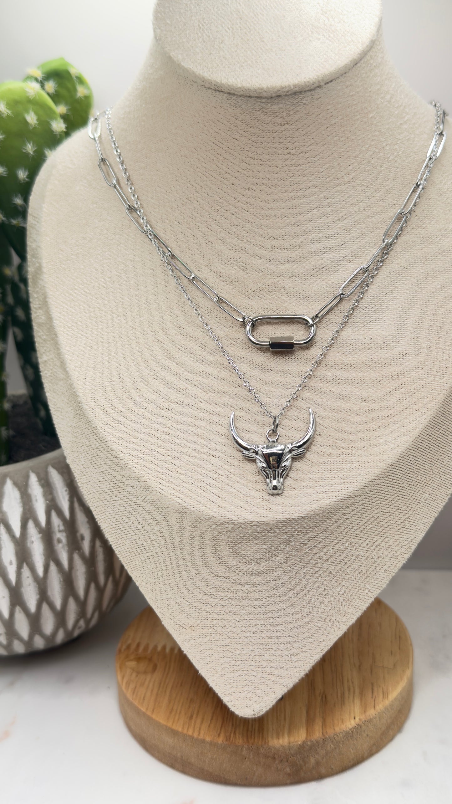 18K Gold PVD Stainless Steel Bull Gold or Silver