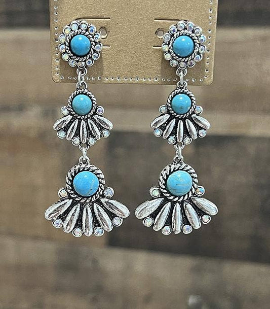 Turquoise Statement Earrings: Turquoise
