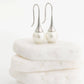 18K Gold PVD Stainless Steel Large Pearl Drop Earrings: Gold