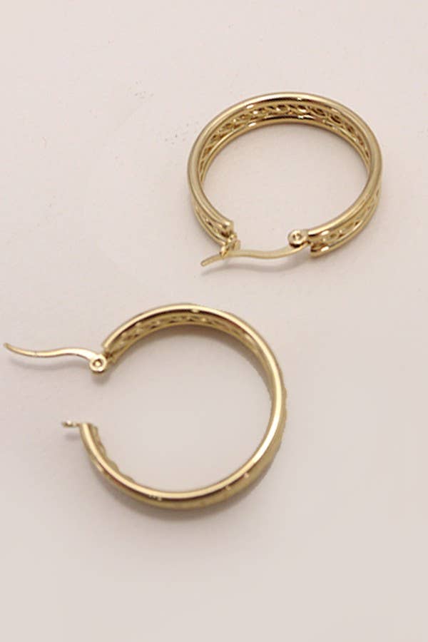 Kristy 18K STAINLESS STEEL WATERPROOF TARNISH FREE HOOPS Gold