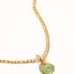 Winslow Non-Tarnish Green Stone Pendant Chain Necklace: Green
