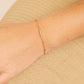 18K Gold PVD Stainless Steel Satellite Bar Chain Bracelet: Gold