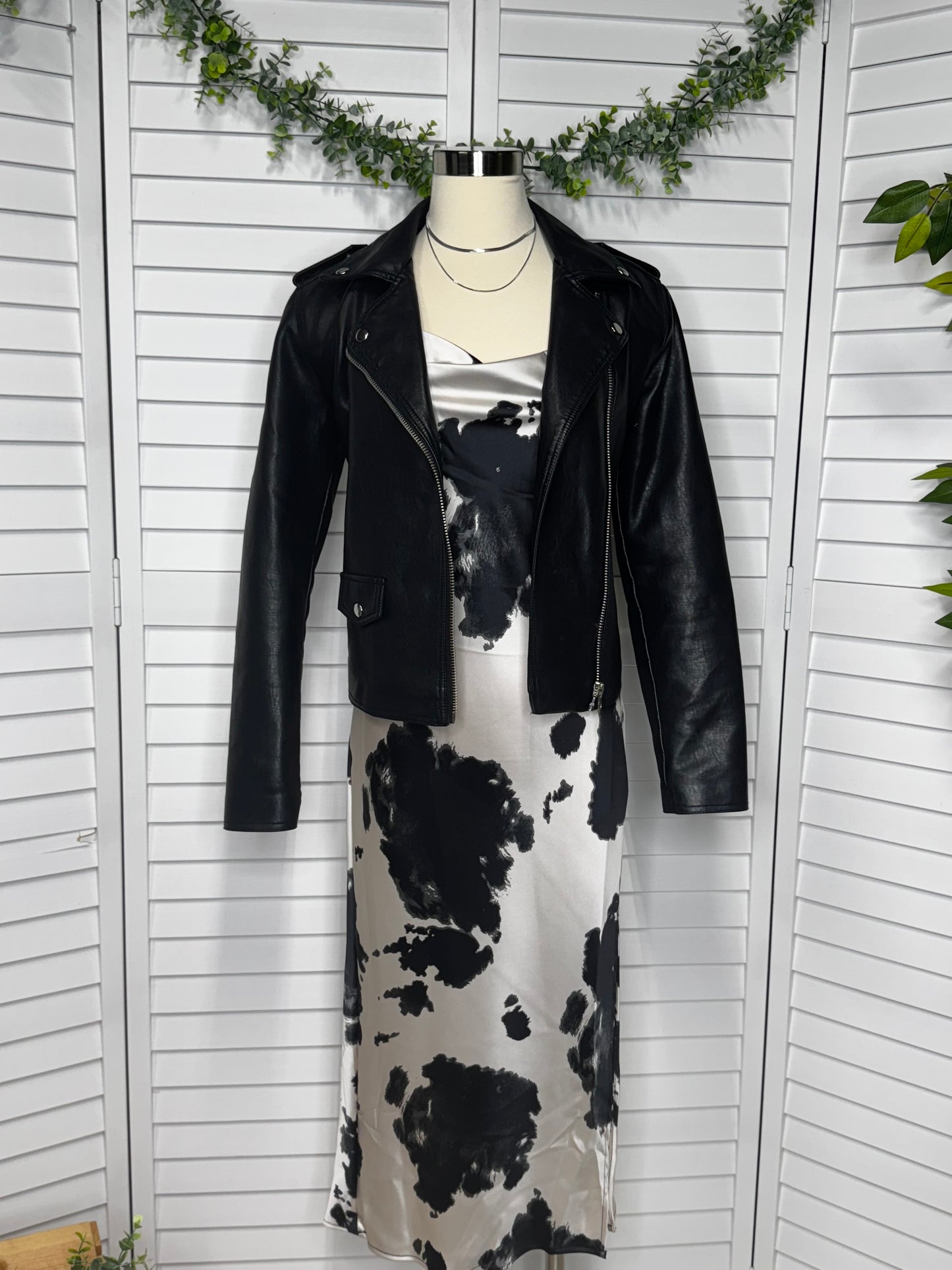 Cow Print Slip Dress