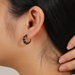 Enamel Gold Hoop Earrings for Women