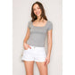 Double Layered Square Neck Short Sleeve Top