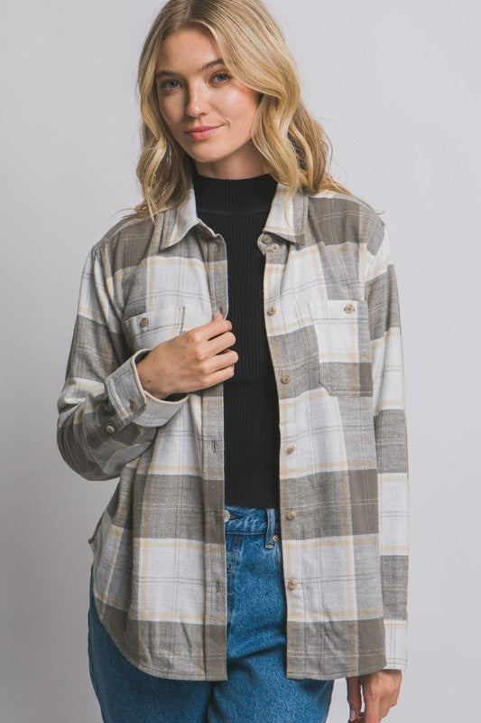 PLAID FLANNEL BUTTON-DOWN
SHIRT