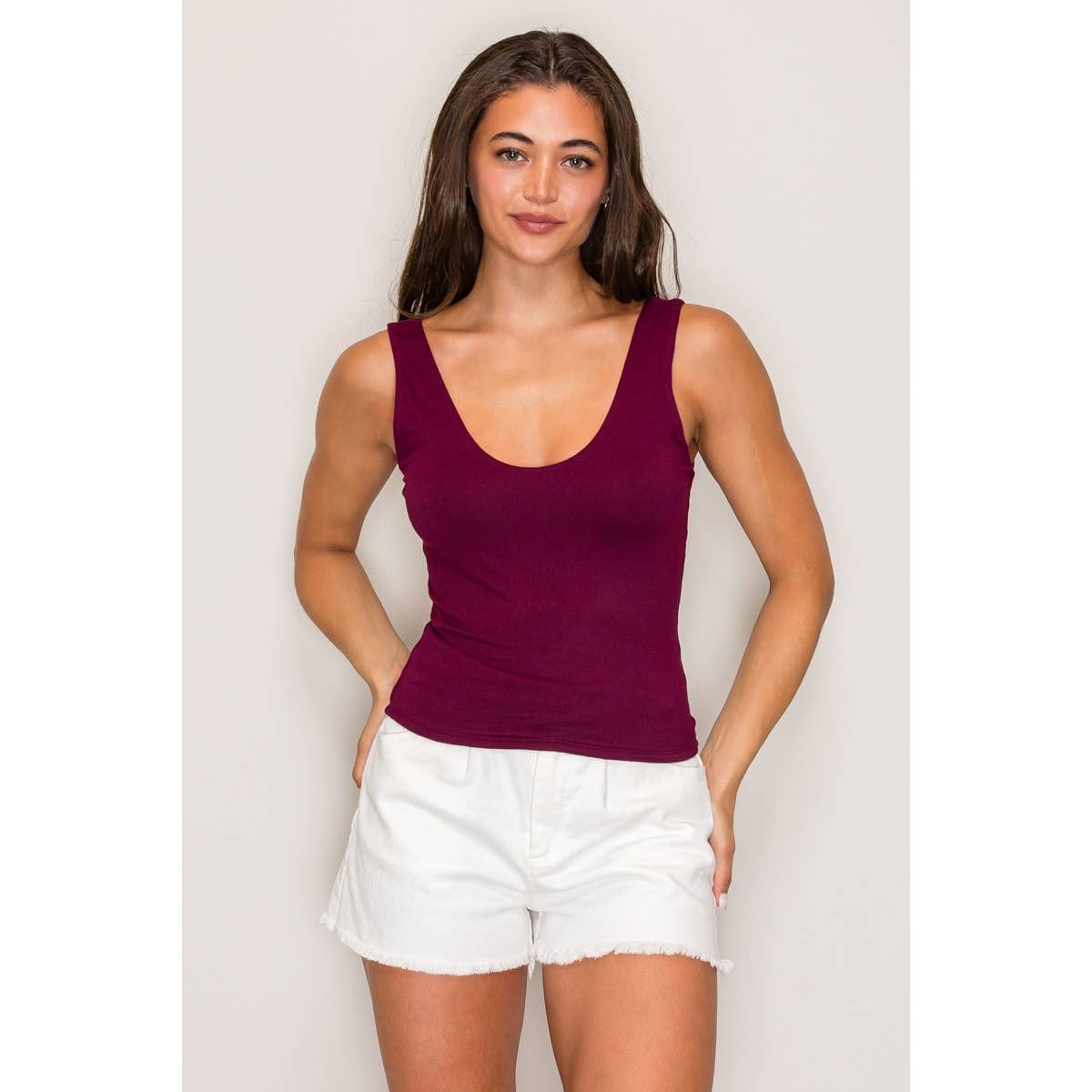 Double Layer Top with Scoop Neckline