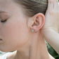 18K Gold PVD Stainless Steel Pave Stone Round Stud Earrings: Stainless