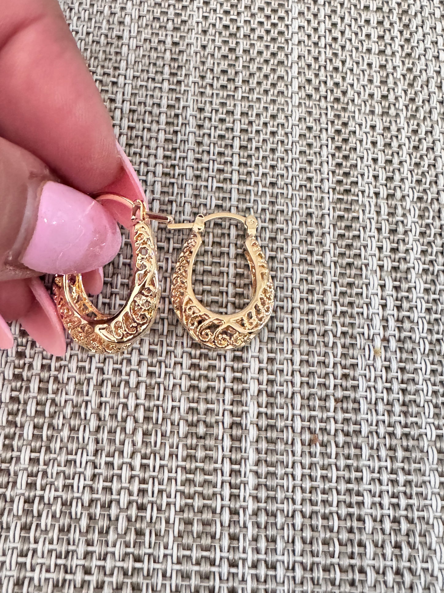 18K Gold Filled Designed Hoops