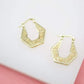 Lilliana 18K Gold Filled Hexagon Shaped Greek Lever back Earrings (K42)