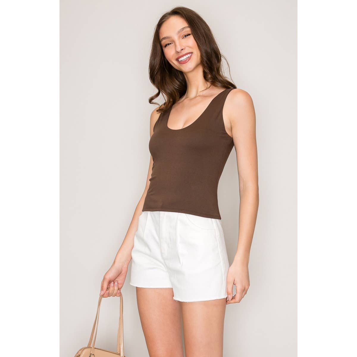 Double Layer Top with Scoop Neckline