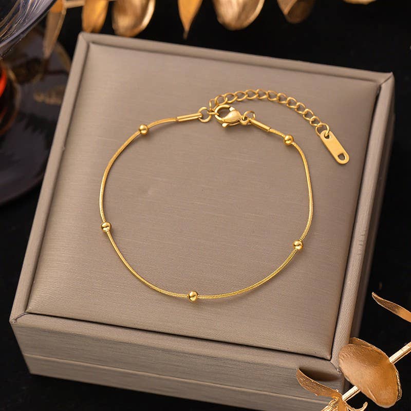 Camila 18K GOLD FILLED WATERPROOF TARNISH FREE BRACELET BALL CHAIN