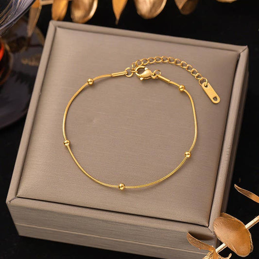 Camila 18K GOLD FILLED WATERPROOF TARNISH FREE BRACELET BALL CHAIN