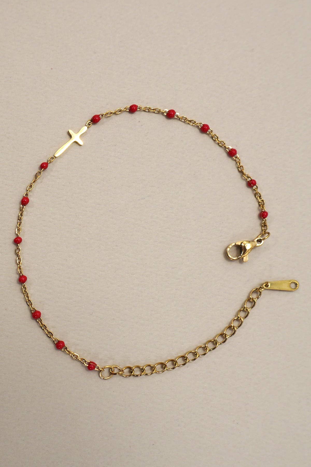 18K STAINLESS STEEL TARNISH FREE CROSS BRACELET