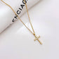 18K STAINLESS STEEL TARNISH FREE CROSS NECKLACE GOLD or Silver