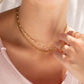 18K Gold PVD Stainless Steel Confetti Chain Necklace: Gold / 16+2"