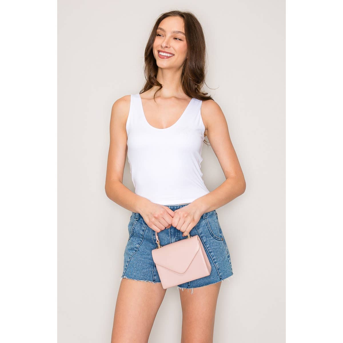 Double Layer Top with Scoop Neckline