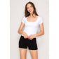 Double Layered Square Neck Short Sleeve Top